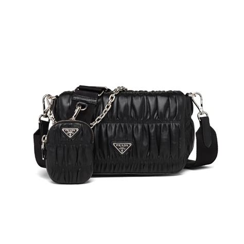 gaufre prada|Black Gaufré nappa leather shoulder bag .